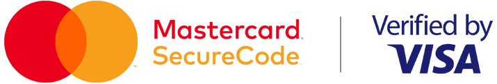 Verified by Visa logo, MasterCard SecureCode logo
