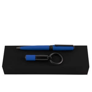 Hugo Boss Gear Matrix Ballpoint Pen & Key Ring Set Blue - 1