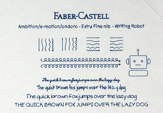 Extra Fine fountain pen nibs – Writing robot & handwriting comparison