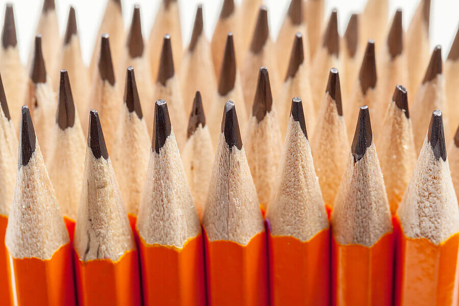 Pile of pencils. object. close up. macro photography