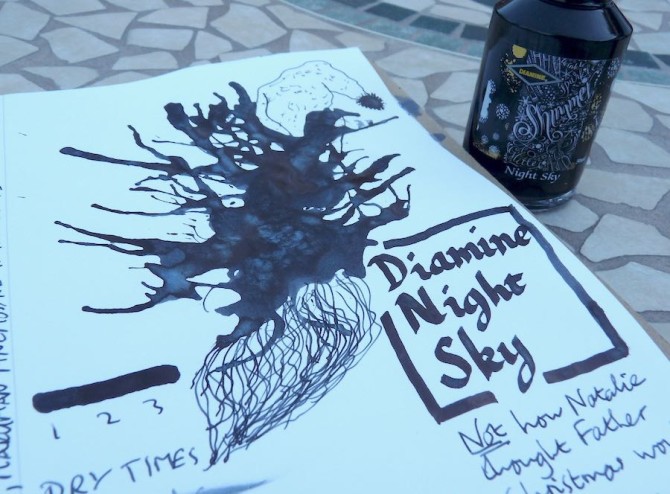 Diamine Shimmertastic Night Sky: Fountain Pen Ink Review