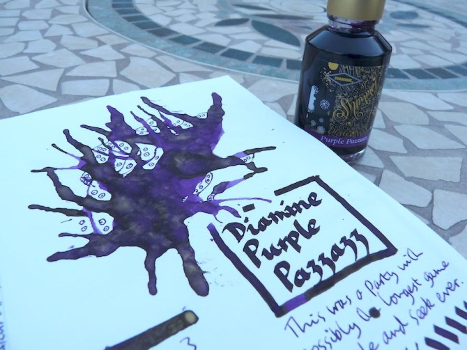 Diamine Shimmertastic Purple Pazzazz: Fountain Pen Ink Review