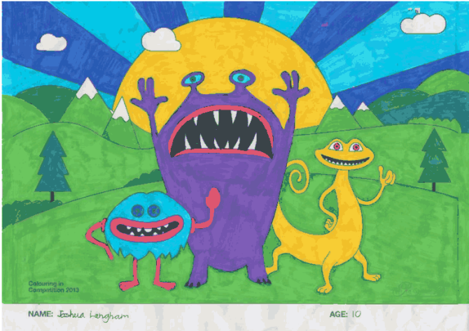 Joshua Langham – Age 10 – Colouring Competition Entry