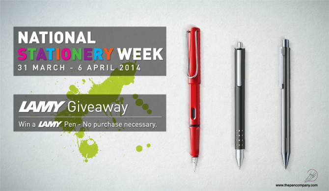 Win 1 of 3 Lamy Pens – National Stationery Week 2014