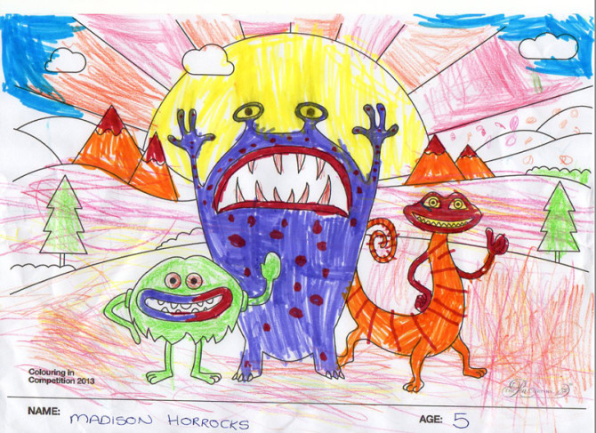 Madison Horrocks – Age 5 – Colouring Competition Entry