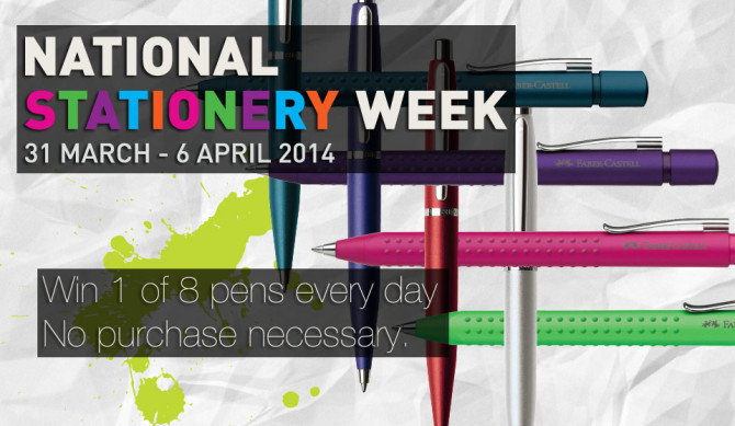 Win a Faber-Castell or Sheaffer Pen every day of National Stationery Week 2014