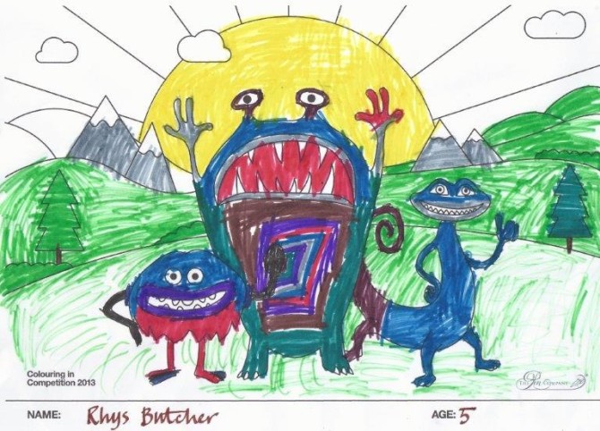 Rhys Butcher – Age 5 – Colouring-in Competition Entry
