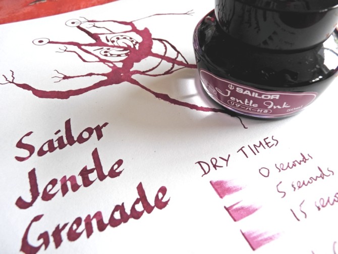 Sailor Jentle Apricot and Grenade inks