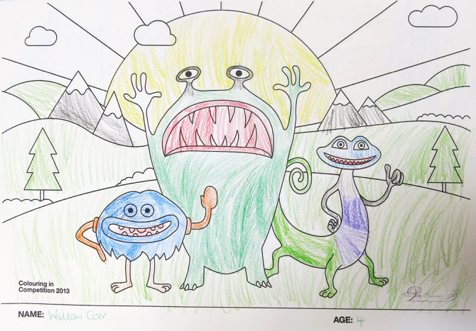 Willow Carr – Age 4 – Colouring Competition Entry