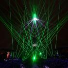 The Eiffel Tower is bathed in laser light. PHOTOS: REUTERS