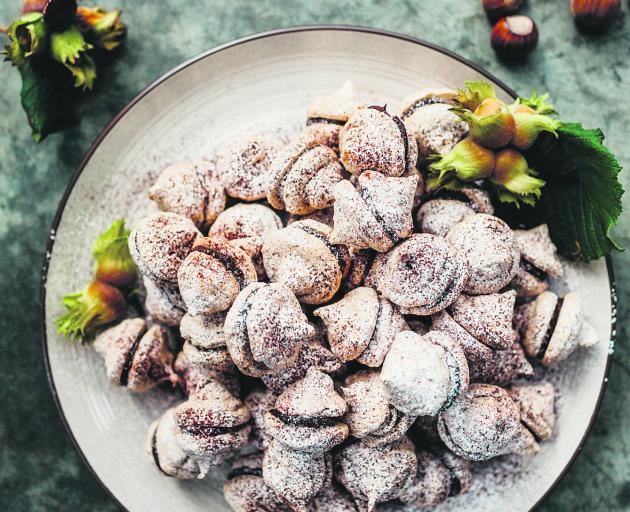 Chocolate hazelnut meringues. Photo: Emma Willetts Chocolate hazelnut meringues. Photo: Emma Willetts